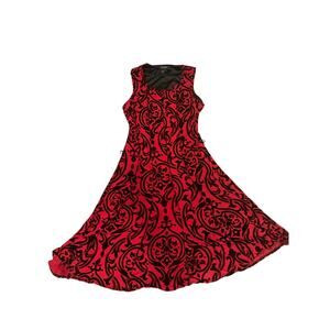 Black and Red Velvet Dress